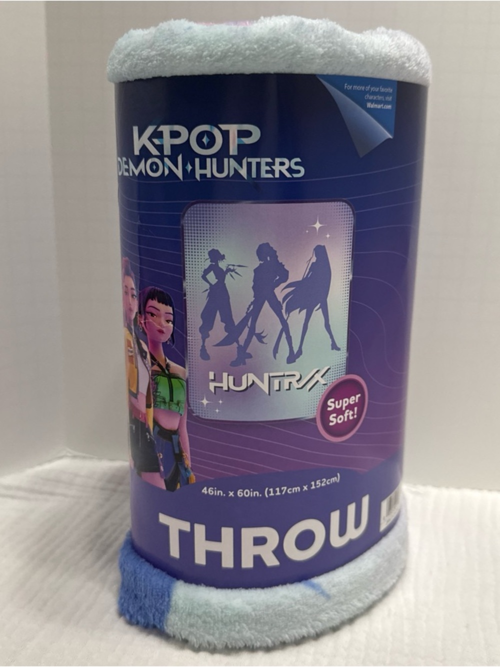 KPOP Demon Hunters Blue Plush Throw Blanket by